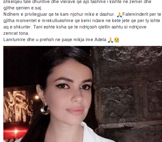 “Mos harro të na buzëqeshësh nga atje lart”, VIP-at mesazhe për vdekjen e Adelajdës