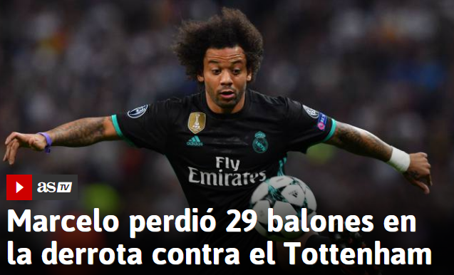 Marcelo humbi topin 29 herë ndaj Tottenhamit