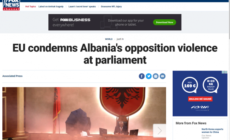 Dhuna në Parlament, edhe “televizioni i Trump” dënon opozitën