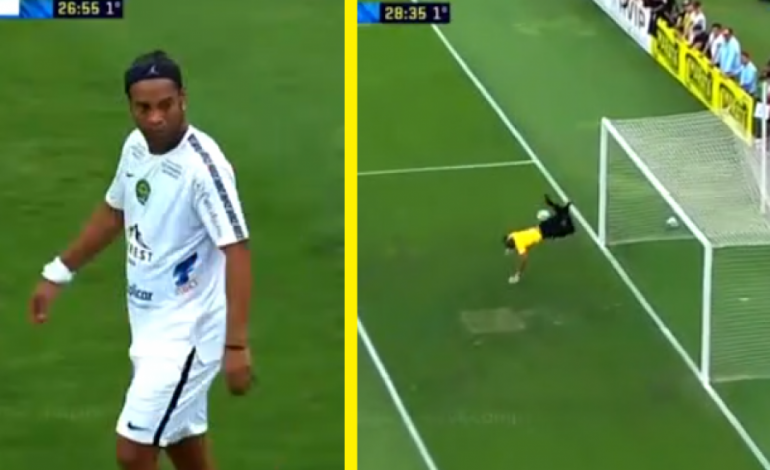 VIDEO/ Ronaldinho turpërohet keq, portieri kopjon ‘akrepin alla Higuita’