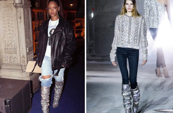 ÇMENDURI/ 10 mijë dollarë çizme intrigojnë stilin e Rihannës (FOTO)