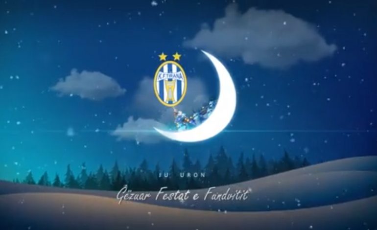 VIDEO/ Një kartolinë bardheblu! Ze Maria dhe futbollistët e Tiranës urojnë festat