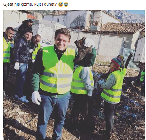 FOTOLAJM/ Gjeta një çizme, kujt i duhet? Ironia e kryetarit të FRESSH me Kryemadhin