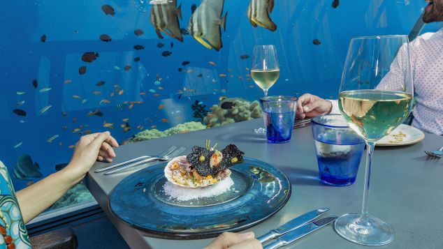 Pamje mahnitëse! Darkë me peshqit në resortin më të madh nënujor (FOTO)