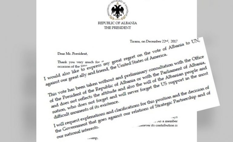 “JERUZALEMI”/ Presidenti Meta, letër homologut amerikan Trump: Keqardhje për votën e Shqipërisë në OKB!