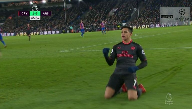 Sanchez thellon edhe më shumë epërsinë e Arsenalit ndaj Crystal Palace (VIDEO)