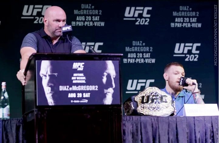 Dana White: Nëse McGregor vendos të rikthehet në shtator, do t’i heqim titullin