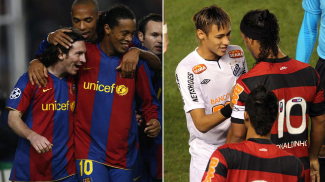 Ronaldinho, “artisti” që frymëzoi Messin dhe Neymar