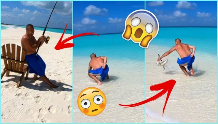 Upss! Elita “turpëron” Gjikon, i dalin sheshit duke kapur peshkaqenin (VIDEO)