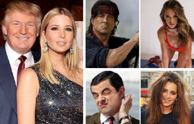 Nga ferra mbin trëndafili. Trump, Mr Bean dhe Stallone kanë vajza për kokë të vajzave (FOTO)