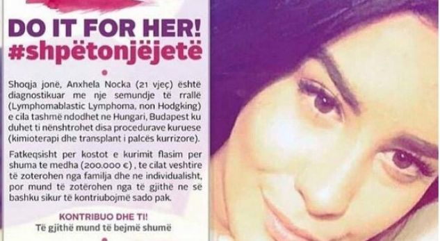 E TRISHTË/ Ju kujtohet nisma “Bëje për Anxhin”? 22 vjeçarja humb betejën me leuçeminë