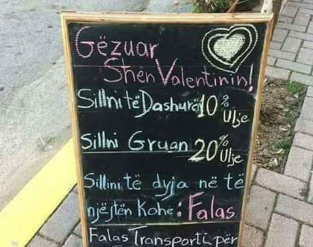 SHËN VALENTINI NË TIRANË/ Zbulohet “OFERTA” e fundit: Sill gruan dhe të dashurën bashkë dhe… (FOTO)