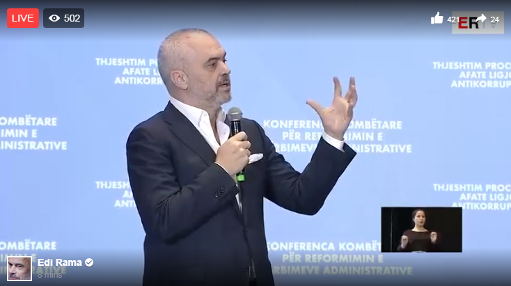 Reformimi i Shërbimeve Administrative/ Rama: Reforma për ta çuar tepsinë për skrap