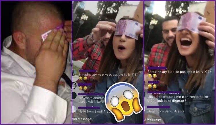 Dikur fshihte djersët me € 500, shihni si Erik Fullani ‘mbulon’ në mijëra € moderatoren (VIDEO)
