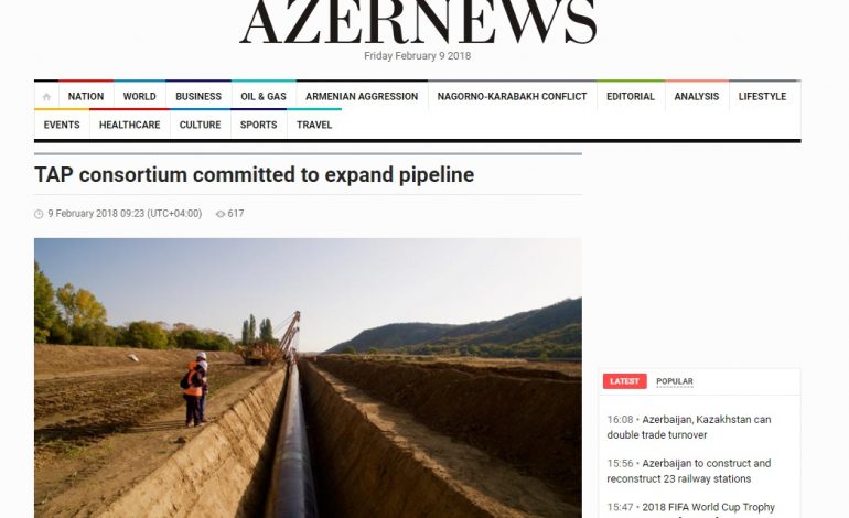 Lajmi i mirë nga mediat azere: TAP rrit përfitimet për Shqipërinë