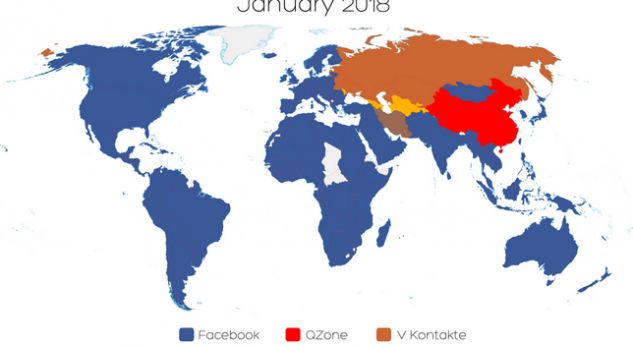 Harta globale e rrjeteve sociale, Facebook dominon në Shqipëri edhe për 2018