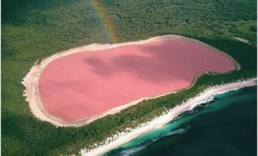 Liqeni i cili të lë pa fjalë, i tëri me ngjyrë rozë (FOTO)