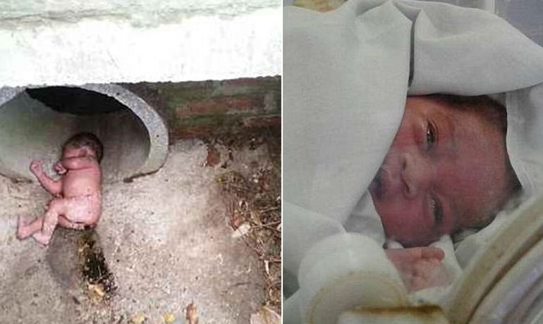 E hodhën në një pusetë ujërash të zeza, foshnja shpëton për mrekulli (FOTO)