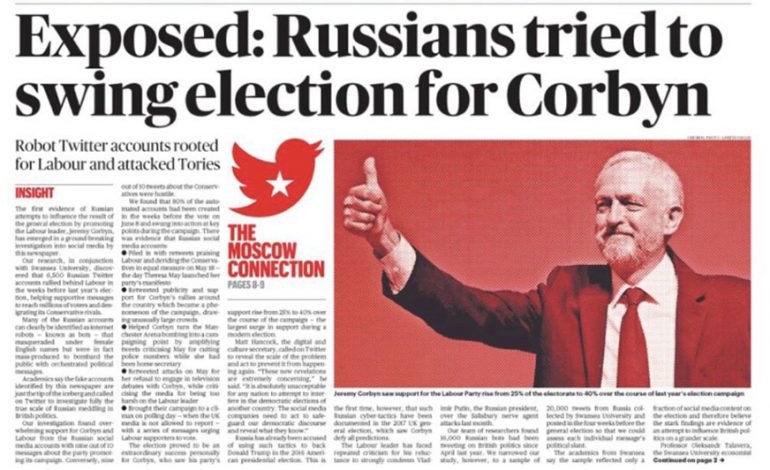 “The Sunday Times” ekspozon ndikimin rus në zgjedhjet britanike