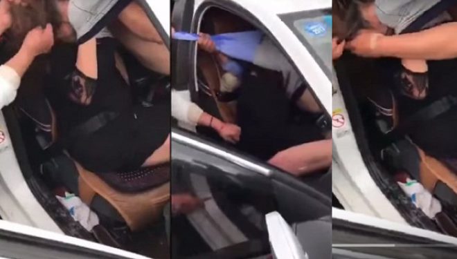 Gruaja ÇMENDET dhe del e zhveshur në dritaren e makinës. Papritur godet shtyllën dhe…