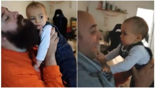 Momenti qesharak i fëmijës kur sheh babanë e tij pa mjekër për herë të parë (Video)