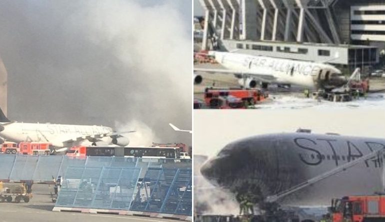 Zjarr në aeroportin e Frankfurtit/ Flakët përfshijnë edhe avionin (Foto)