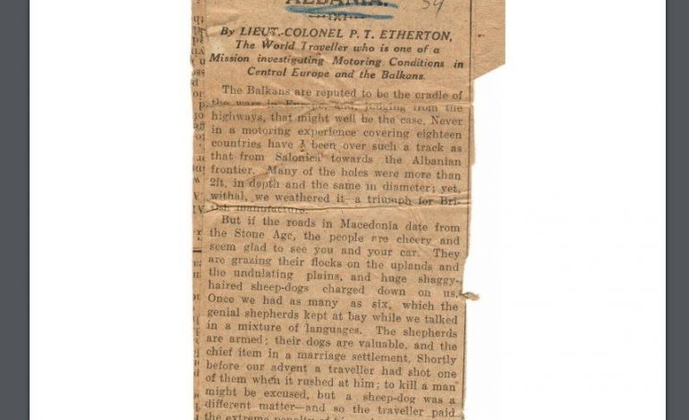 DOKUMENTI/ Shqipëria e viteve ’30 në “sytë” e një nënkoloneli të huaj