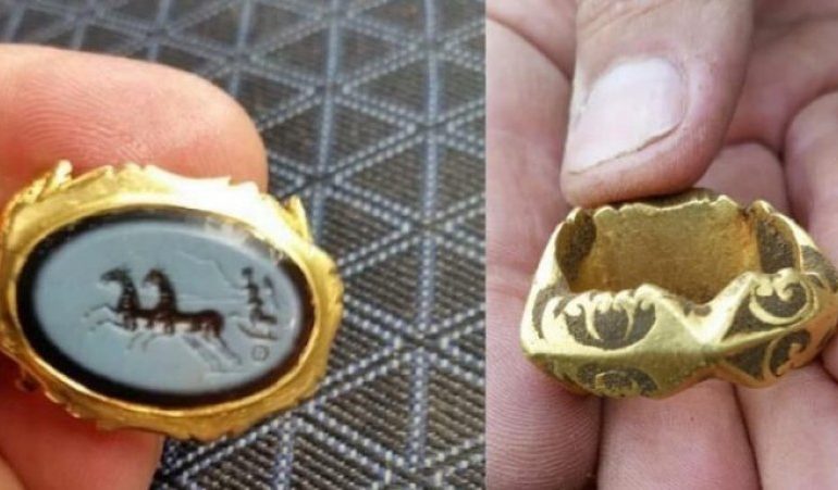 Një unaze romake 1800 vjeçare zbulohet nga një detektor metalik, vlera e saj… (FOTO)