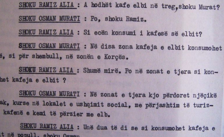 DOKUMENTI I 1984/ Si e vendosi Byroja Politike zëvendësimin e kafesë me kafen e elbit