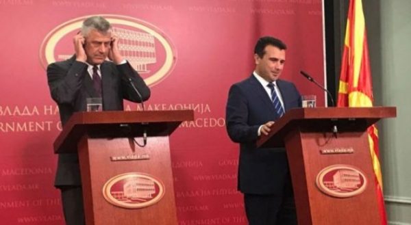 VIZITA E PRESIDENTIT TË KOSOVËS NË SHKUP/ Thaçi: Marrëveshja me Vuçiçin nuk cënon Maqedoninë