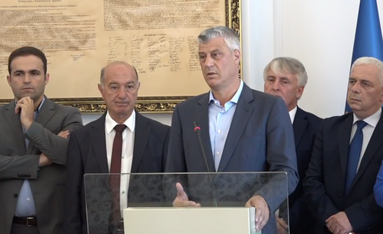 ÇËSHTHA E KUFIJVE/ Thaçi: Komunat e banuara me shqiptarë duhet t’i bashkohen Kosovës