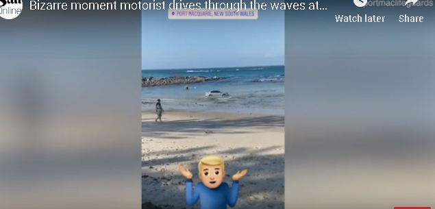 NGJARJE E PAZAKONTË/ Shoferi i bën “dush” makinës në… det (VIDEO)