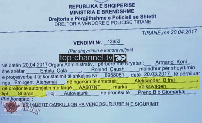 ÇUDIRA SHQIPTARE/ Policia e Tiranës gjobit pasagjerin SI SHOFER dhe sekuestron makinën