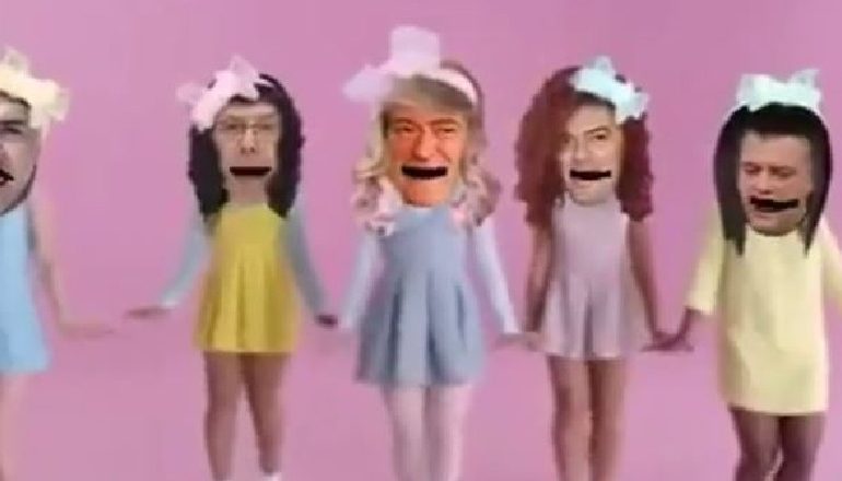 NGA BERISHA TEK RISTANI/ Rama publikon videomontazhin, 5 rivalët e tij me fustane duke kënduar