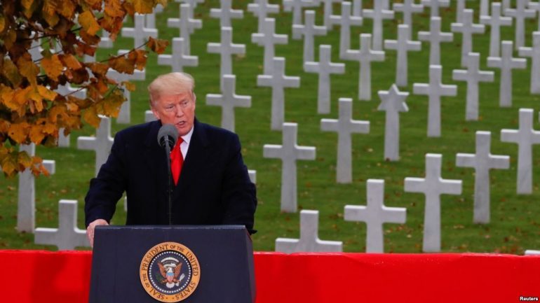 “100 VJETORI”/ Trump nderon ushtarët amerikanë në Luftën e Parë Botërore