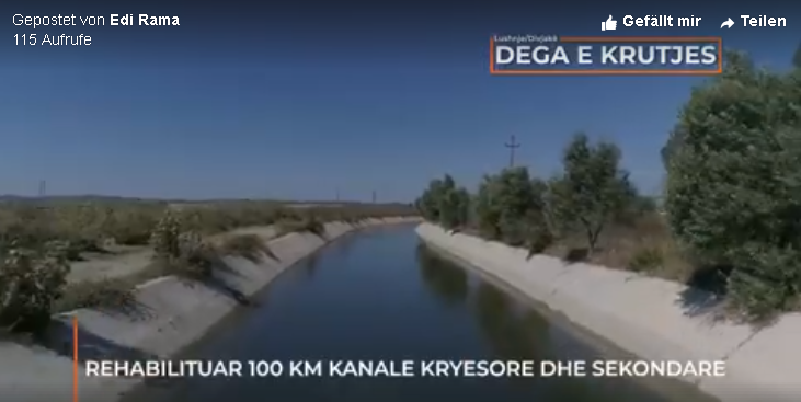 RAMA PUBLIKON VIDEON/ Janë rehabilituar 100 kilometra kanale vaditëse. Ku pëfitojnë 8000 fermerë