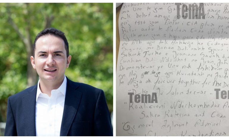 FAKSIMILE/ Zbulohet LETRA e plotë që paralajmëroi “VRASJEN” e Salianjit, i burgosuri: Jam agjent i CIA dhe Cosa Nostras
