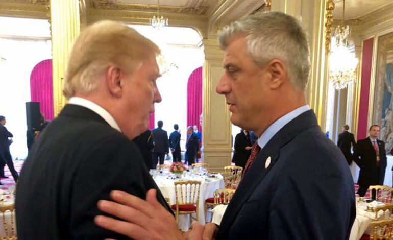 Thaçi takon dhe merr mbështetjen e Trump dhe Merkel. Po PRESIDENTI YNË kë takoi në Paris?!