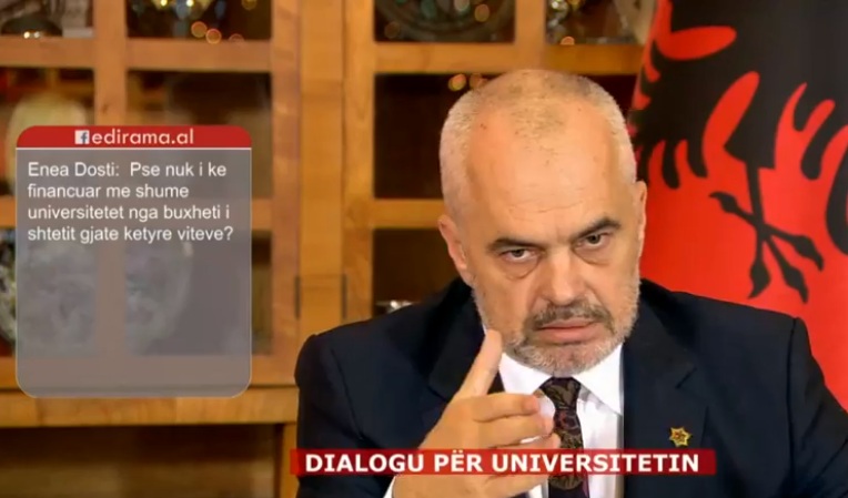 PROTESTA E STUDENTËVE/ Rama: Ulje 50 % dhe subvencionim për 100 % për ata me nota 9 dhe 10