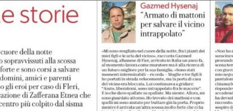 FIERAKU BËHET “HERO” NË ITALI/ Shpëton fqinjët të mbetur poshtë rrënojave të tërmetit (EMRI)
