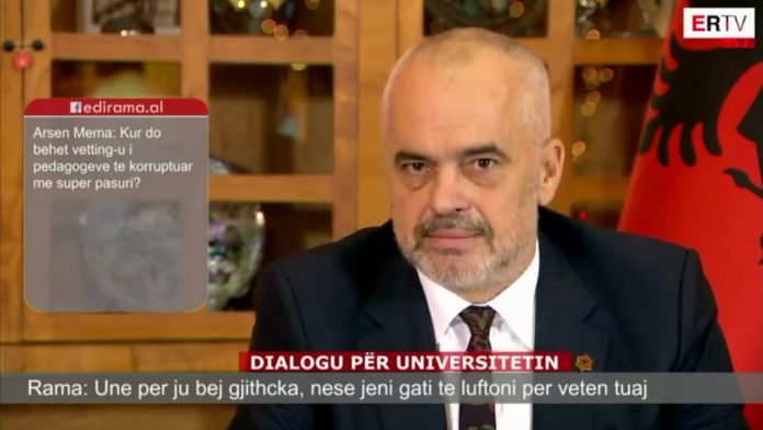 DIALOGU PËR UNIVERSITETIN/ Rama: Doni vetting për pedagogët? Bëjeni vetë, tregojini vendin atij që ju thotë “bli librin tim ose ngel”