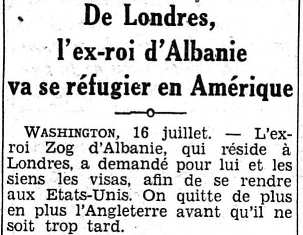 DOKUMENTI/ “Kërkesa për vizë e Zogut për largimin nga Anglia drejt SHBA”