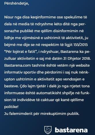 “Bast Arena” PËRGËNJESHTRON Berishën: Kompania është mbyllur, prej 1 janarit