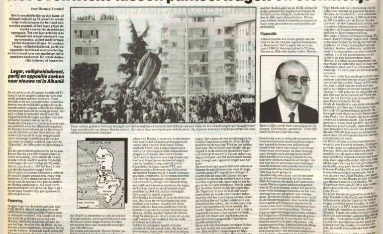 20 SHKURT 1991/ Rrëzimi i bustit të diktatorit në mediat holandeze të kohës (FOTO)