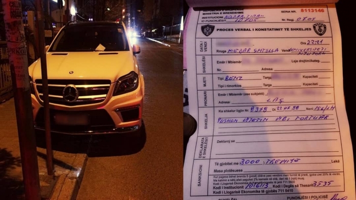 PARKUAN MBI TROTUARE/ Policia GJOBIT makinat luksoze. U kapën me… (FOTOT)