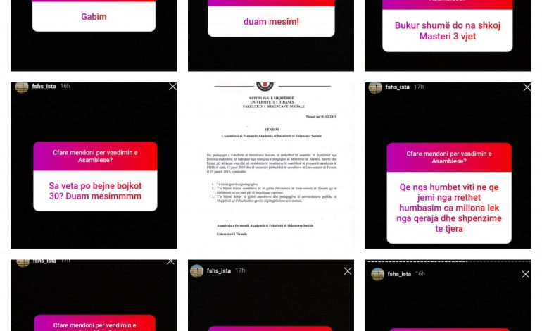 GREVA E PEDAGOGËVE/ Studentët e FSHS-së e KUNDËRSHTOJNË dhe IRONIZOJNË: U shtuan ca dele…(FOTO)