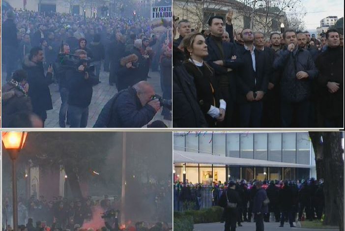 FOTOT SA 1000 FJALË / Në Kuvend votohet KLGJ dhe KLP, Basha, Berisha, Kryemadhi e Mediu përplasen me policinë
