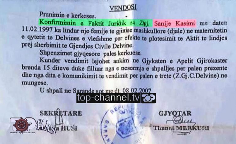 PËR GABIM TË MATERNITETIT DHE GJYKATËS/ 22 vjeçari nuk figuron në asnjë regjistër