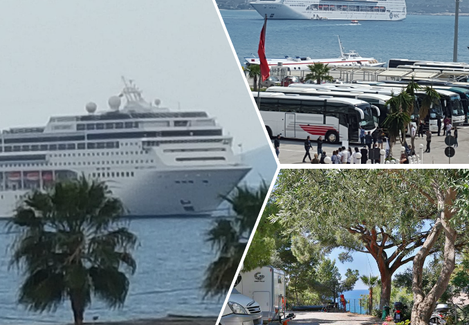 2300 TURISTË NË SARANDË/ Kroçera gjigande “zbarkon” në qytetin bregdetar (PAMJET)