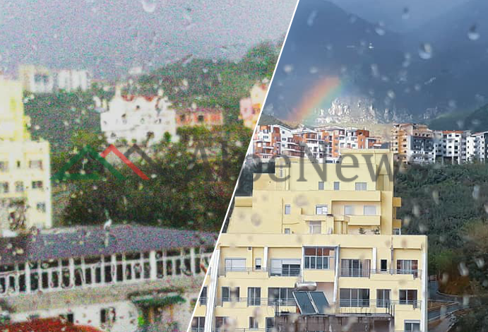 “SHI VERE” ME BRESHËR NË TIRANË/ Del ylberi në zonën e Freskut. Ja pamjet